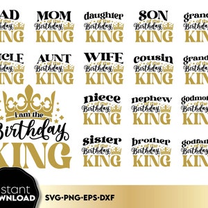 Verjaardagsjongen SVG-bundel | Verjaardagskoning SVG-bundel | Verjaardag jongen ploeg SVG | Familie verjaardag svg bundel | Jongen Verjaardagsfeestje Svg
