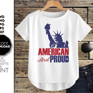 Make America Great Again Png Svg, American and Proud Svg Png, Camiseta del 4 de julio Svg, Sublimación del 4 de julio, Estatua de la libertad Png Svg, Retro Usa