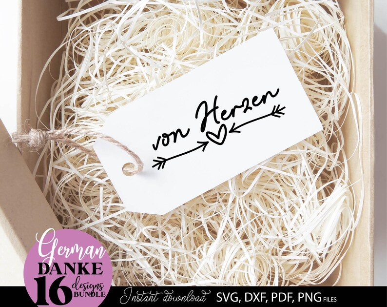 Deutsche Danke Sprüche SVG Bundle Dankeschön Designs Für Karten ...