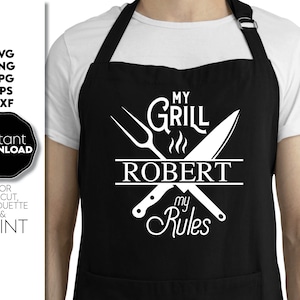 Mi parrilla, mis reglas SVG PNG, Maestro de la parrilla Svg, Delantal de barbacoa Svg, Camiseta del Día del Padre Svg, Cumpleaños de papá Svg, Archivos de silueta de Cricut