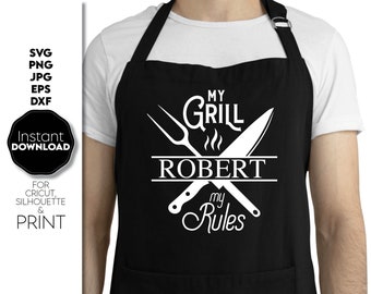 Grill Master SVG: Father's Day Apron Design, Digital Download