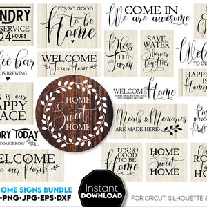 Bauernhaus Willkommensschild SVG Bundle: Veranda Dekor, Türschild, Digital Download