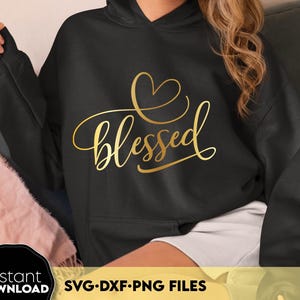 Gesegnetes Gold Glitter PNG, einfach gesegnetes Sublimationsdesign, christliches Zitat SVG, gesegnetes Shirt-Design, Glaube Download, Bibel-Vers PNG