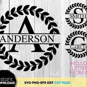 Split-Monogramm-Bundle SVG-Split-Monogramm SVG-Split Buchstaben SVG-Split Alphabet svg-Split-Monogrammdateien für Cricut Split-Schrift SVG Png Dxf Eps