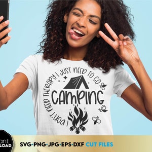 Camisa de camping SVG / Campista feliz SVG / Vida de campamento SVG / Aventura SVG / Viaje de verano SVG / Aventura SVG / Fogata SVG / Amante de la naturaleza SVG