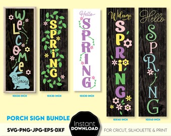 Spring Welcome Sign SVG Bundle: Easter Farmhouse Decor (digital ...