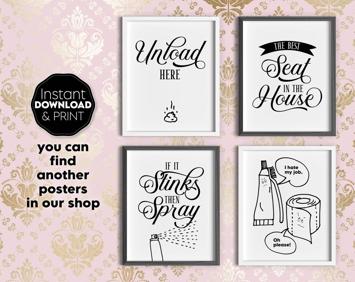 Bathroom Wall Decor Art PNG DXF JPG Eps Svg Files For Cricut Etsy