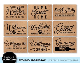 Funny Doormat SVG Bundle: Welcome Home Designs (Digital Download)