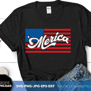 Merica Svg Merica Png bandera de EE. UU. archivos SVG PNG bandera de EE. UU. camiseta Svg PNG camiseta del 4 de julio Svg PNG 4 de julio sublimación rojo blanco y azul Svg PNG