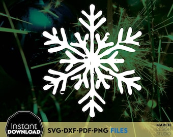 Snowflake SVG Cut Files, Frozen Party Decor, Digital Download PNG