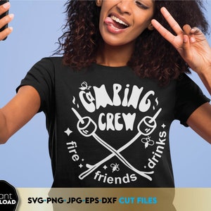 Equipo de campamento SVG / Camisa de campamento SVG / Fogata SVG / Campista feliz SVG / Aventura SVG / Vida de campamento SVG / Amante de la naturaleza SVG Archivos para Cricut