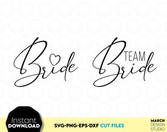 Team Bride SVG PNG: Bachelorette Party Shirt Designs Digital Download