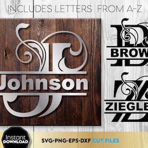 Gesplitste monogramletters svg | gesplitste letters monogram svg | monogram lettertype svg | Gesplitst alfabet, png | achternaam monogram SVG | familiemonogram