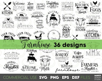 Farmhouse Kitchen Svg Bundle | Kitchen Sign Making Svg | Kitchen Sign Svg Dxf Eps Png | Kitchen Farmhouse Svg | Bakery Svg Cut File