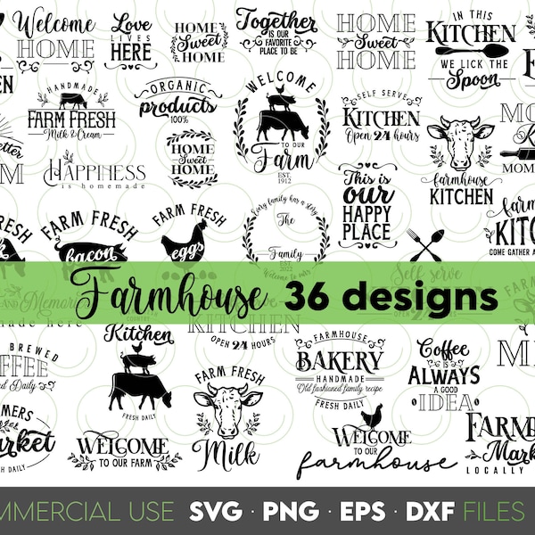 Farmhouse Kitchen Svg Bundle | Kitchen Sign Making Svg | Kitchen Sign Svg Dxf Eps Png | Kitchen Farmhouse Svg | Bakery Svg Cut File