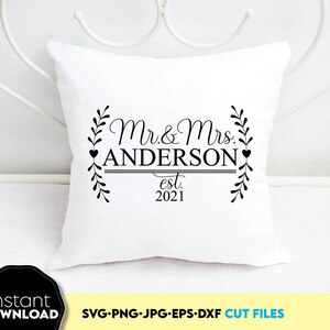 M. et Mme Split monogramme SVG | M. et Mme Est 2025 SVG | Nom de M. et Mme monogramme SVG | Monogramme de mariage Svg | Fichiers Svg mariage pour Cricut