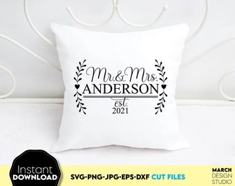 Mr & Mrs Split Monogram SVG: Wedding Name Design (Digital Files)