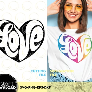 ボヘミアン ハート ラブ PNG 昇華ダウンロード | ヒッピー グルーヴィー SVG | ピース ハート SVG | ヒッピー ハート SVG | ハート昇華 | ハート ステッカー デカール