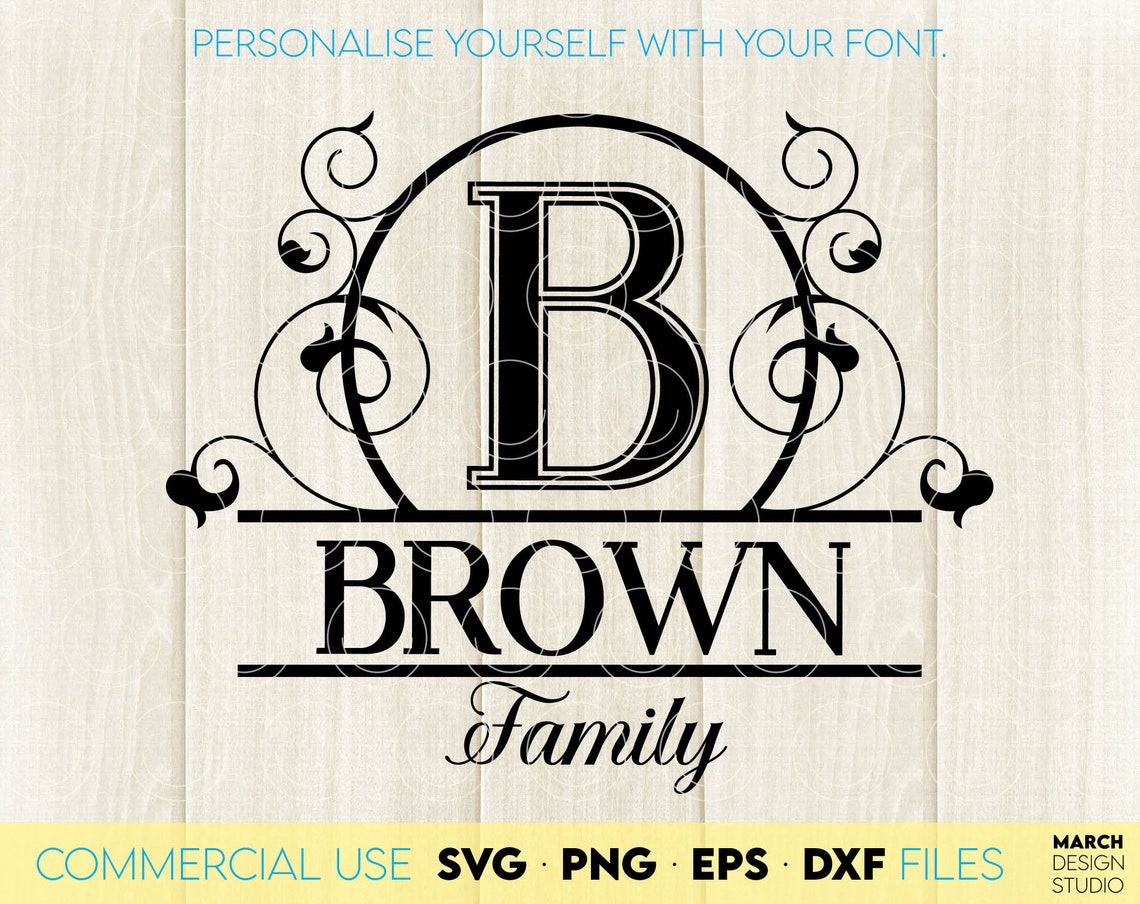 Split Monogram Svg Monogram Frame SVG Name Monogram SVG - Etsy