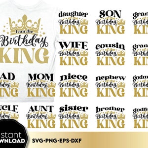 Birthday King Family SVG Bundle, Family Matching Shirts, Digital Download