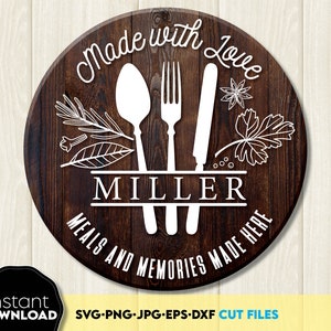 Kitchen Split Monogram SVG | Farmhouse Kitchen Sign SVG | Kitchen Welcome Sign SVG | Family Kitchen Monogram svg | Kitchen Decor svg | png