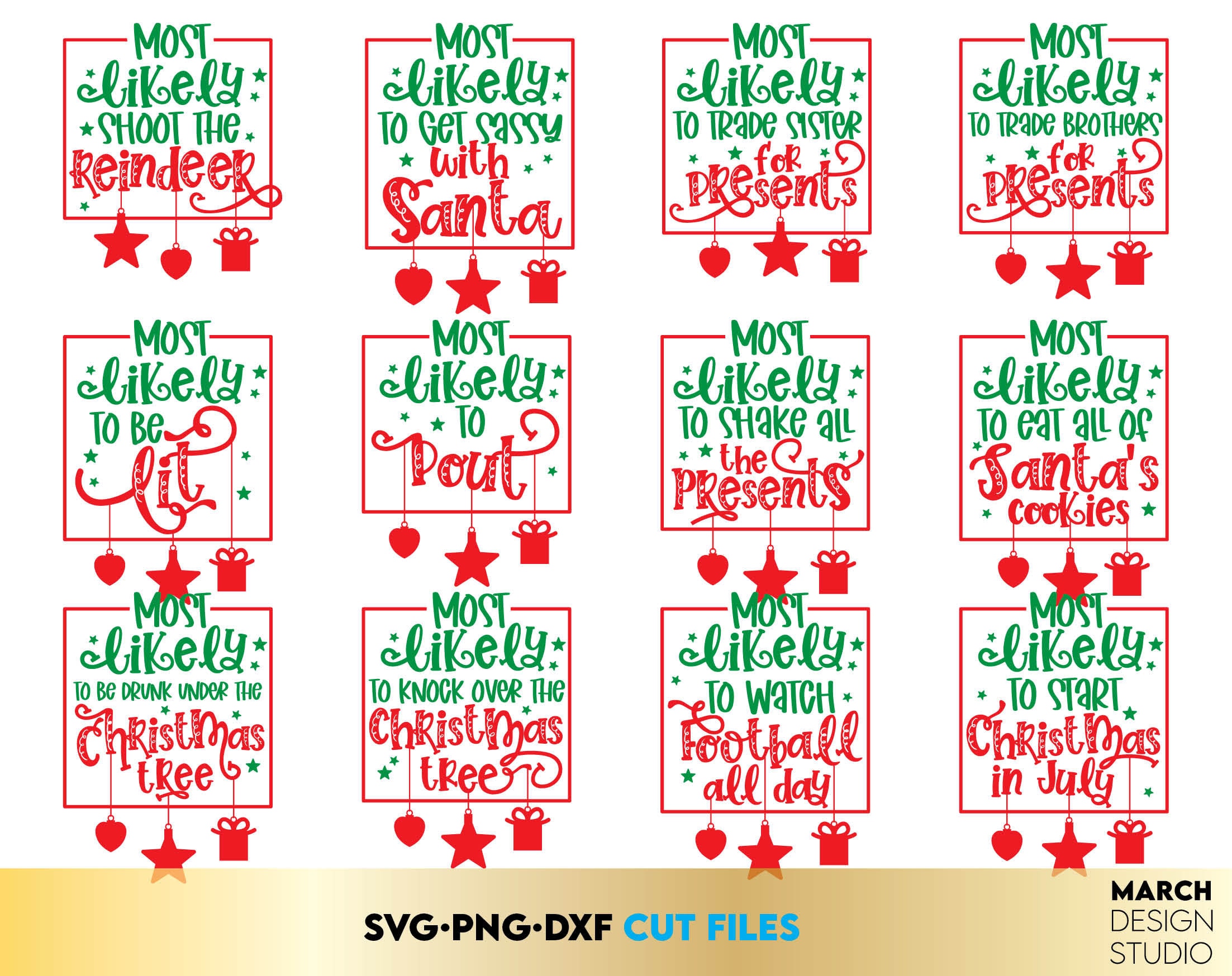 Most Likely to Christmas SVG Bundle Family Christmas SVG - Etsy
