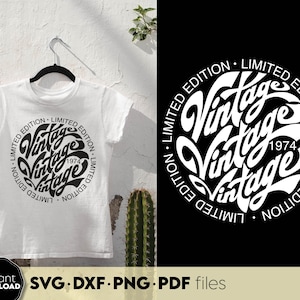 Limitowana edycja svg | Prezent na 50. urodziny | 50. urodziny Svg | 1974 Svg | Koszulka vintage Svg Png | Urodziny Rocznica Sublimacja Reunion