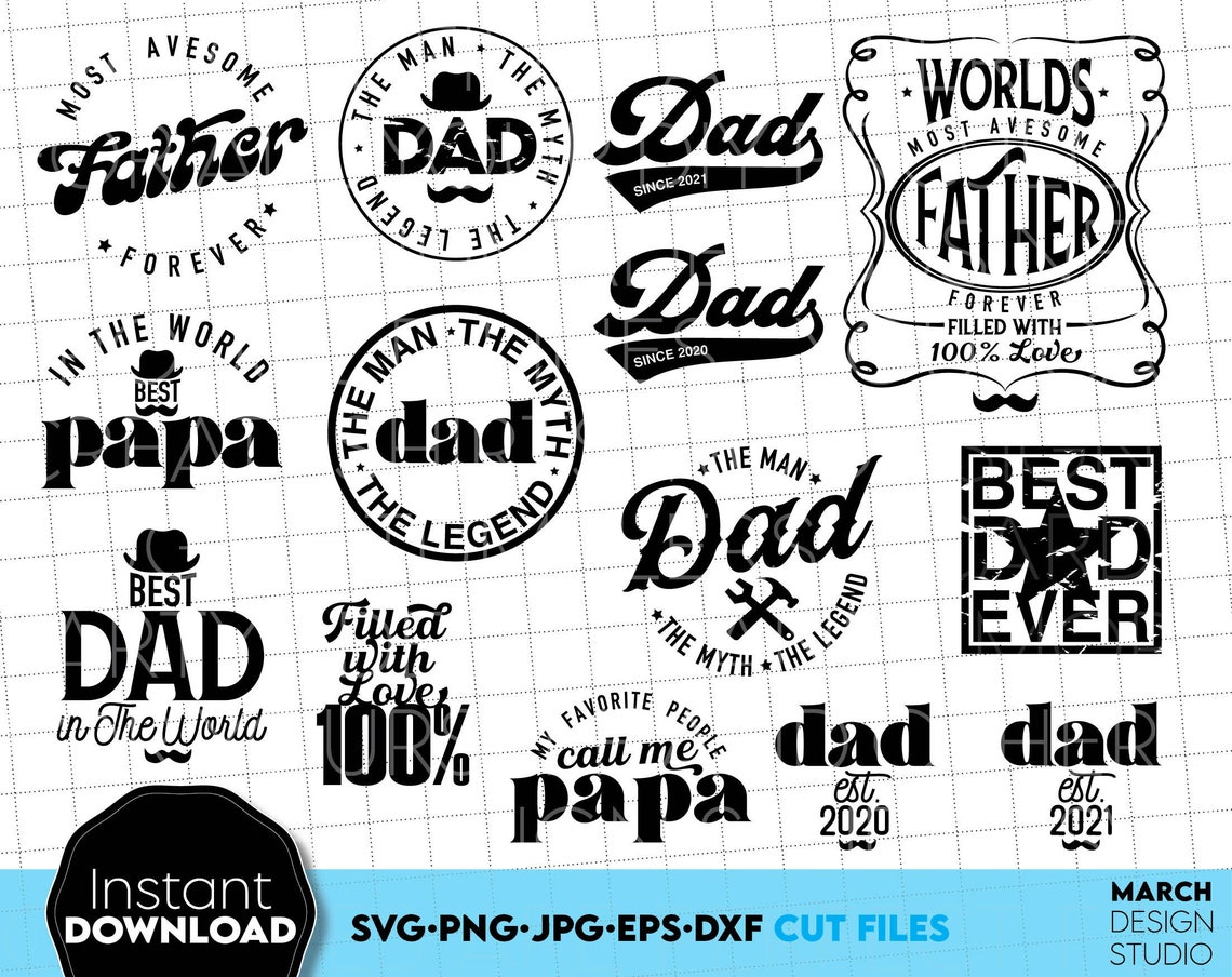 Fathers Day SVG Bundle Dad Birthday Gift Svg Files For Cricut | Etsy