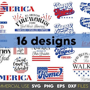 Paquete SVG del 4 de julio / Svg Cuatro de julio / Paquete Love Usa / Tierra de la libertad / Sublimación del 4 de julio / Paquete de julio Svg / Camiseta con la bandera de EE. UU.