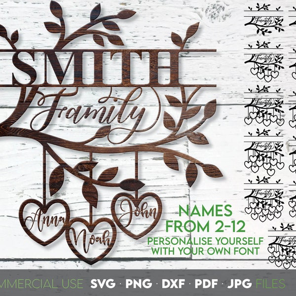 Family Tree SVG | Family Reunion SVG | Family Tree Cricut | Tree Of Life svg | Split monogram svg | Family tree png | Silhouette Clipart Jpg