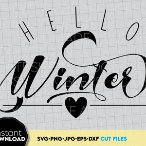 Bonjour hiver SVG, SVG de Noël, SVG d'hiver, chemise de Noël, cadeaux de Noël, décoration de Noël, joyeux Noël svg fichier coupé