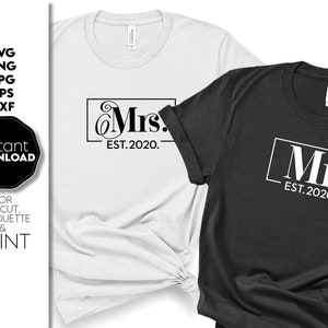 Mr and Mrs sign svg, Mr and Mrs shirt svg png, wedding matching shirts svg, just married svg, Honeymoon svg, engaged svg Files For Cricut