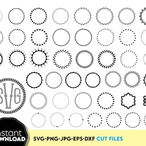 Kreis SVG Bundle | Kreis-Monogramm SVG | Rahmen Kreis SVG | Monogramm Rahmen svg | Kranz Rahmen svg | Runder Rahmen Clipart png | Kreis png