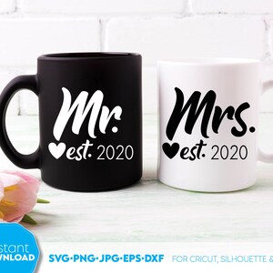 M. et Mme SVG, M. & Mme SVG, Mme et Mme signe SVG, Svg mariage, Just Married svg, cadeaux d'anniversaire, fichiers svg pour Cricut, chemises de mariage