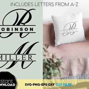 Split Monogram SVG | Monogram letters | Family Monogram SVG | Split Letters svg | Wedding Monogram svg | Last Name Sign svg | name monogram
