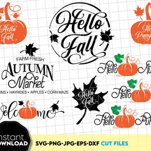 Pakiet jesienny SVG | Farmhouse Fall SVG | Farmers Market SVG | Farm Fresh SVG | Pumpkin Spice SVG | Farm Fresh Signs SVG | jesienny pakiet SVG