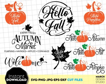 Farmhouse Fall SVG Bundle: Autumn Market Signs (Digital Download)