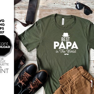 Bester Papa Ever Shirt SVG PNG, Papa Geschenk SVG, Papa Clipart Png, Papa Spruch, Vatertag svg, Papa Zitat svg, Bester Papa Schnittdatei Cricut