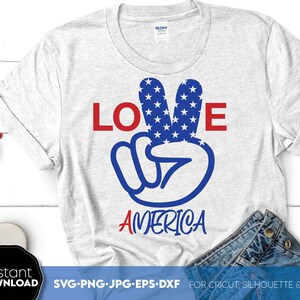 Camiseta Make America Great Again Png Svg Bandera Svg, Peace Hands Svg, Peace Love America Svg / Sublimación del 4 de julio, Camiseta American Victory Png