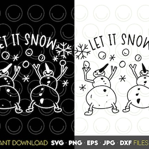 Snowman svg, Merry Christmas snowman face svg, Funny Snowman ornament svg, Snowman clipart, Snowman family cut file, Let it snow svg