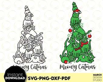 Feliz Navidad Svg Regalo para Mamá Gata Svg, Árbol de Navidad para Gatos  Svg, Gatito Navidad Png, Gato navideño Svg, Gato divertido Navidad