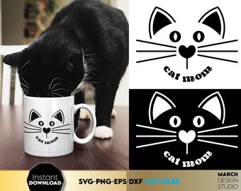 Kattenmoeder SVG, Kattenpoot Clipart, Dierenliefhebber, Digitale Download