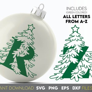 Weihnachtsschmuck SVG Laser, Weihnachtsgeschenkideen, Weihnachtsschrift SVG, Weihnachtsbuchstaben Png Bundle Monogramm, Weihnachtsbaum Buchstaben SVG