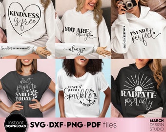 Pacote de SVGs Boho Autoestima | Estampas Inspiradoras para Camisetas (Download Digital)