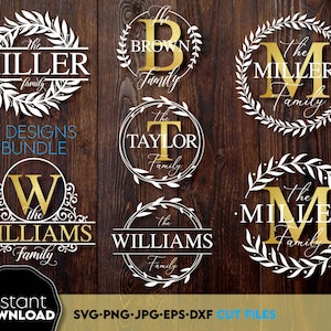 Monogram Bundle Svg Png Wedding Monogram Svg Png Circle Monogram Letters SVG Family monogram svg Last Name Monogram Bundle svg Family Sign