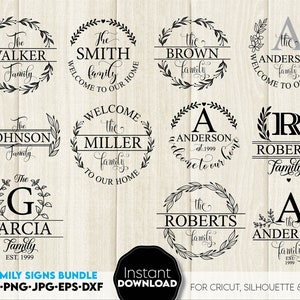 bundle cornice monogramma svg / cornice floreale svg / cornice corona svg / cornice digitale / monogramma matrimonio svg / monogramma famiglia svg / taglio laser dxf