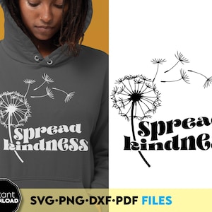 Diffondi gentilezza SVG / Gentilezza Dandelion svg / Dandelion Blowing svg / Gentilezza Shirt PNG SVG / Cricut Silhouette Sublimation