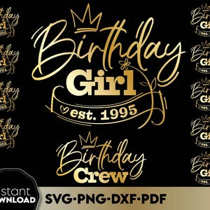 30e verjaardag meisje Est. 1995 SVG PNG, 30e verjaardag meisje shirt Svg, feestvarken est. Bundel 1990 - 1999, verjaardag goudkleurige png-afbeelding (png)