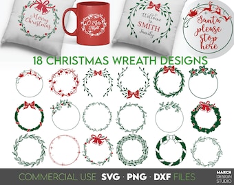 18 Christmas Wreath SVG Bundle Wreath SVG Holly Wreath SVG Christmas Svg Holly Berry Svg Files For Cricut Silhouette Wreath Clipart