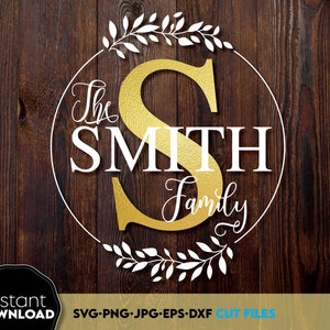Monograma de letra S personalizado SVG / Letra S PNG / Monograma de apellido SVG / Letra S Svg / Letras de monograma personalizadas cortadas con láser Svg Dxf